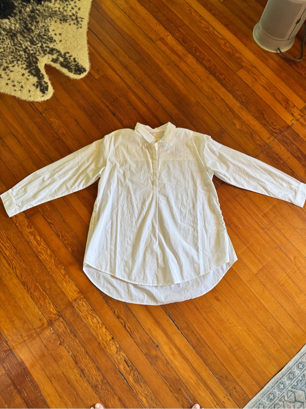 Anthropologie White Relaxed Popover Blouse